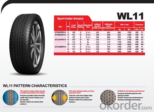 Passager Car Radial Tyre WL11 with High Speed