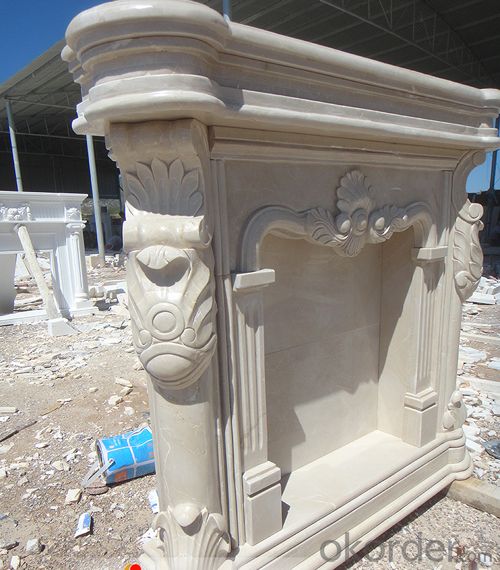 Custom Antique White Delicate Carved Marble FireplacesFireplace