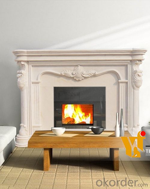 Custom Antique White Delicate Carved Marble FireplacesFireplace