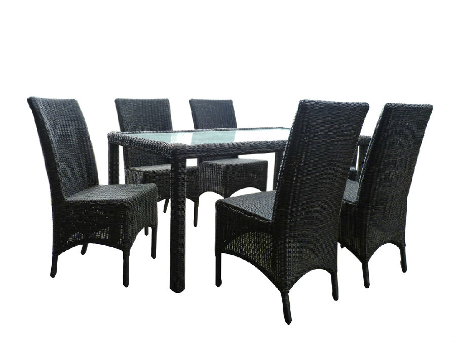 Rattan Garden Dining Set and  Outdoor Plywood Table with Chair