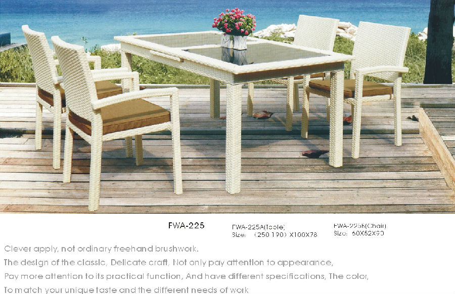 Garden Rattan Dining Set Outdoor Table with Chair Patio Wicker