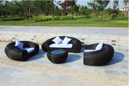 Garden Furniture  Patio  with Wicker Rattan Outdoor Sofa