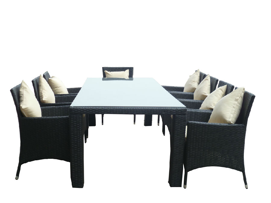 Rattan Garden Dining Set and  Outdoor Plywood Table with Chair