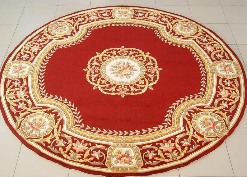 Hand Made Floral Pattern 100% Wool Carpet , High Pile Wool Rugs