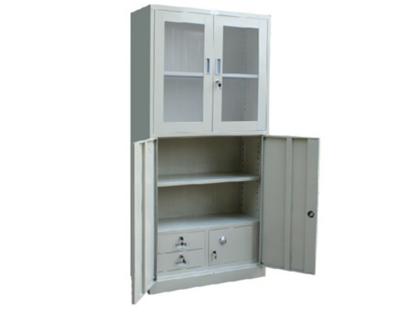 Metal Locker Office Furniture Double Door with Drawer  Steel Cabinet