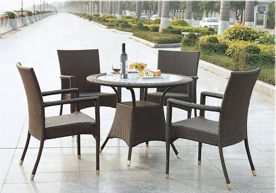 Aluminum PE Wicker Rattan Patio Leisure Outdoor Garden Dining Table