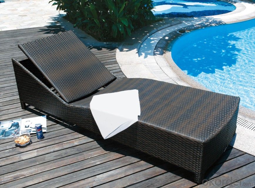 Outdoor Rattan Sun Lounger Leisure Rattan Outdoor Beach Sun Bed