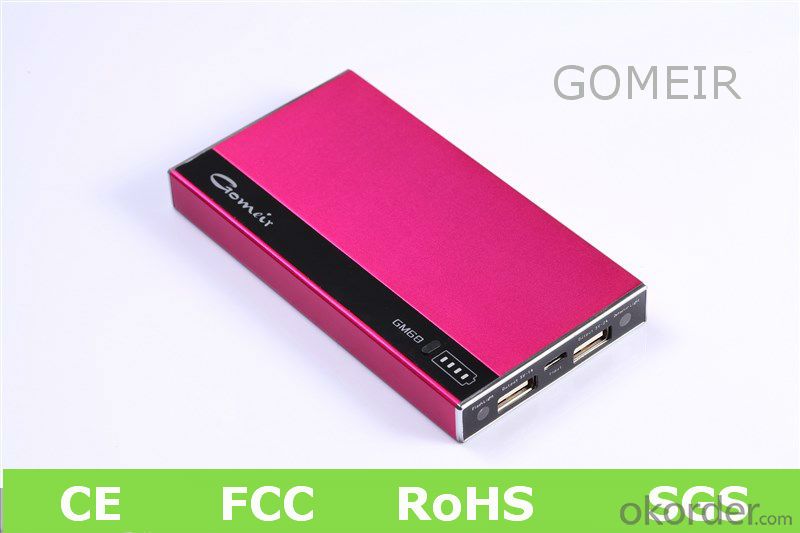 Gomeir 6800mAh High Capacity Power Charger with CE, RoHS, FCC