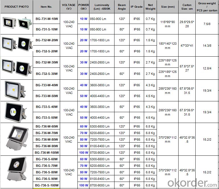 Top Quality  LED Flood Light With Epistar Bridgelux chip