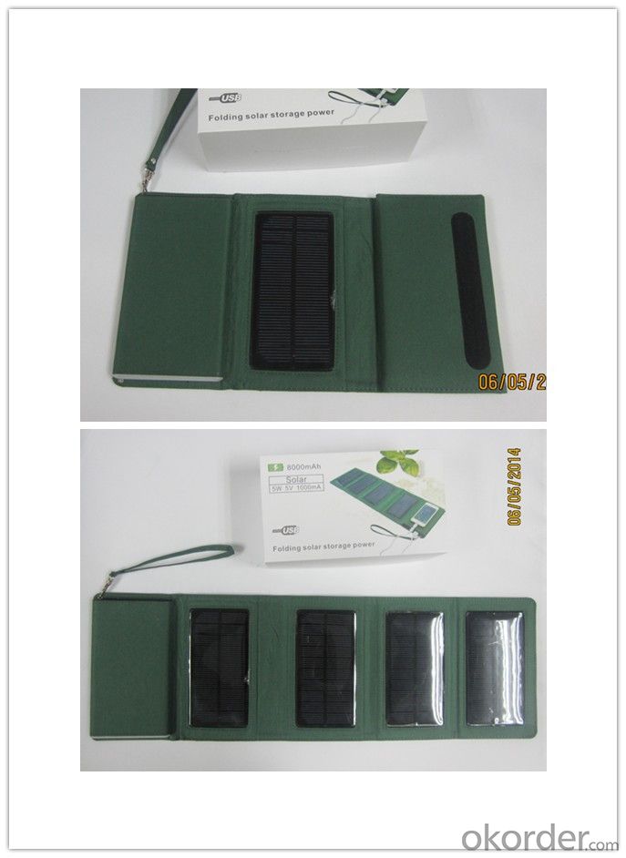 Outdoor Solar Power Bank 8000mAh for Smartphones/Laptop