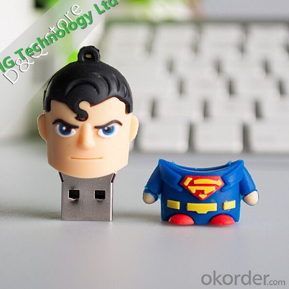 Top Quanlity Cute PVC Superman Cartoon USB Flash Drive (HBU-028)