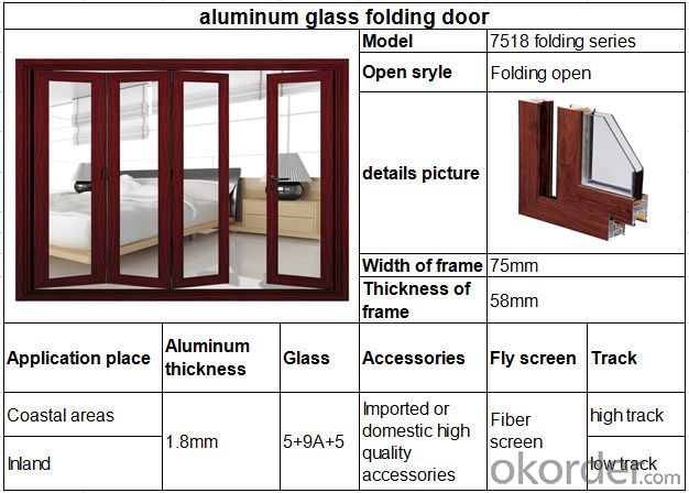 Hot products Aluminium folding door Aluminium windows and doors