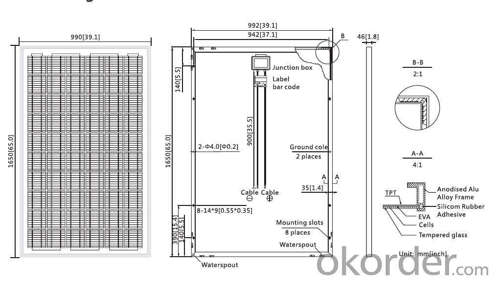 Top supplier high efficiency poly solar panel 240w