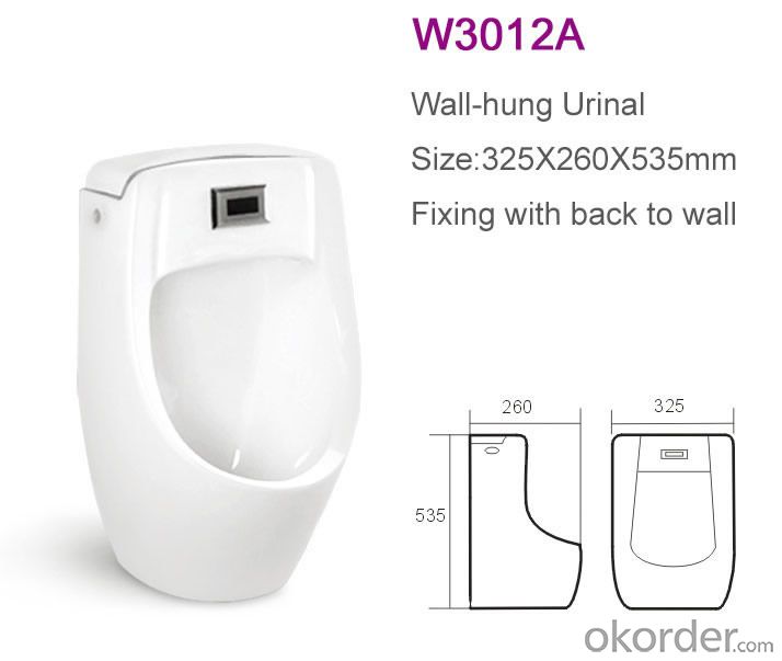 Automatic sensor bathroom accessory wc ceramic male waterless urinal
