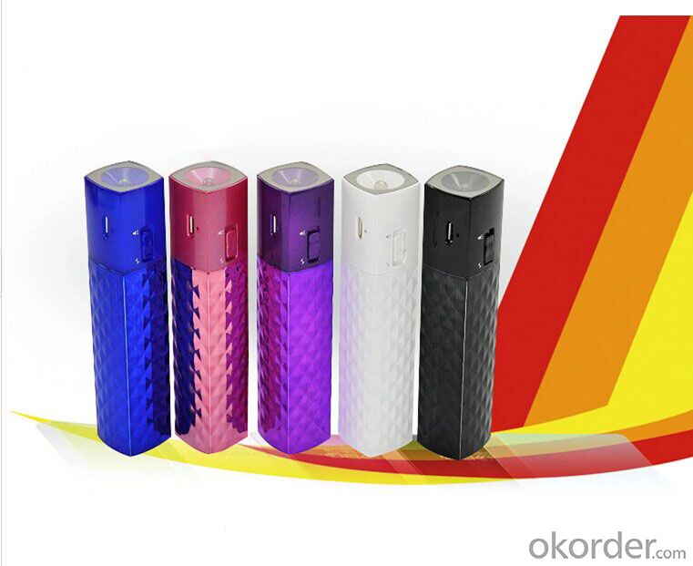 1800~2600mAh Customized Color LED Torch Power Bank for Mobile (AM-PB45)