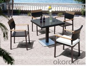 Outdoor Rattan Furniture Cafe Table Chair Set Alu Furniture Legs