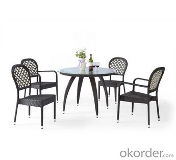 Garden Wicker Furniture Round Pe Rattan Dining Set/Tea Set