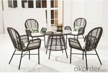 Round Rattan Wicker Furniture Garden Dining Set