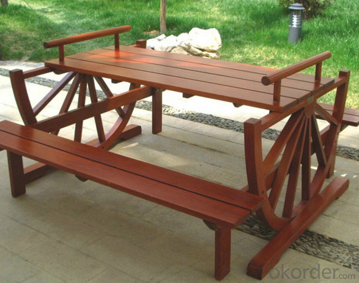 Patio Round Table Top Outdoor Plastic Wood Table Garden