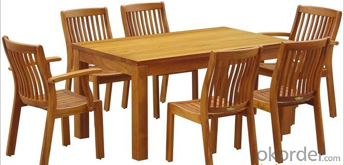 Poly Wood Round Table Antique Wooden Outdoor Furniture Dining Set