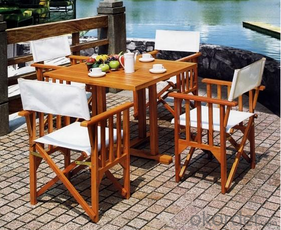 Poly Wood Round Table Antique Wooden Outdoor Furniture Dining Set