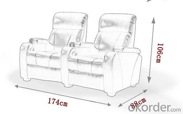 Genuine Leather and Manual Recliner Functional Sofa