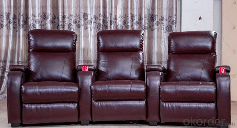 Manual Recliner and Genuine Leather Functional Sofa