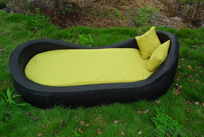 Patio Rattan Lounge Sunbed for Wicker Outdoor  Garden