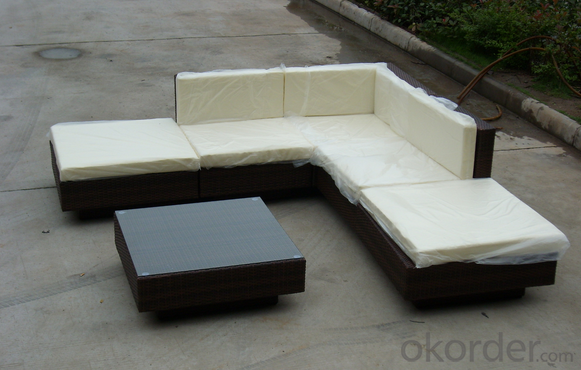 Patio Rattan Table Sofa for Outdoor use in Garden Wicker