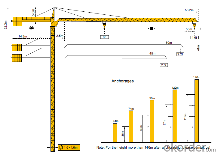 Tower Crane TC5516 Construction Equipment Wholesaler Sale