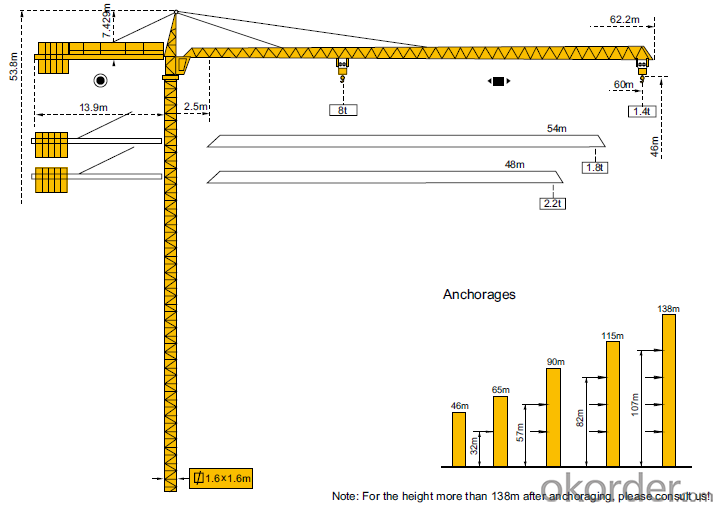 Tower Crane TC6014 Construction Building Machinery Distributor Sales