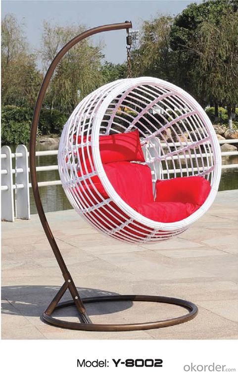 Good quality SGS TEST PE Rattan adult swing set D-1015 for Outdoor 