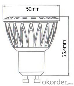 CE/RoHS 100-250V Dimmable GU10 COB 5W LED Spotlight
