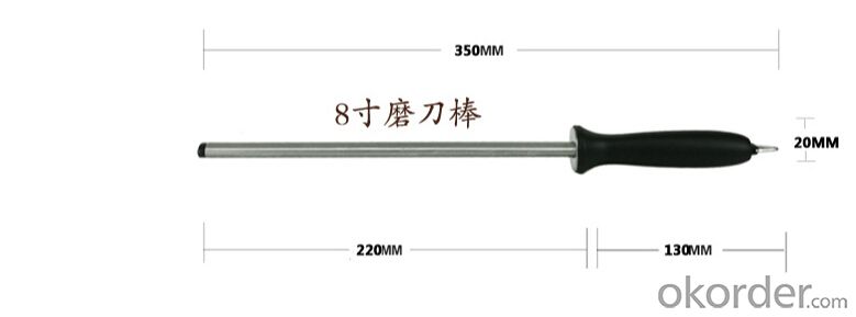 8''Diamond Coated Knife Sharpener Stainless Steel Rod