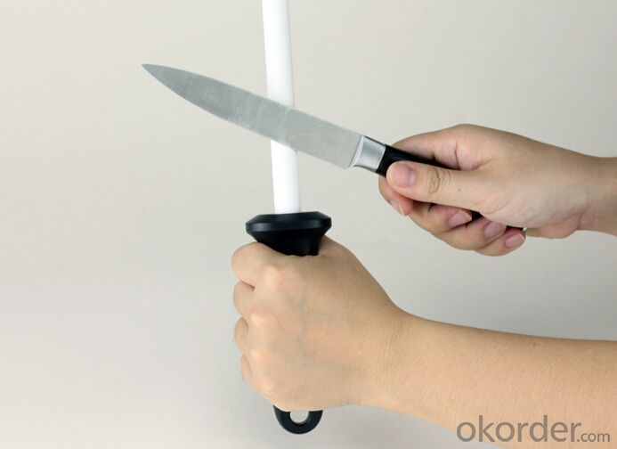 Ceramic 8'' Knife Sharpener with Plastic Handle