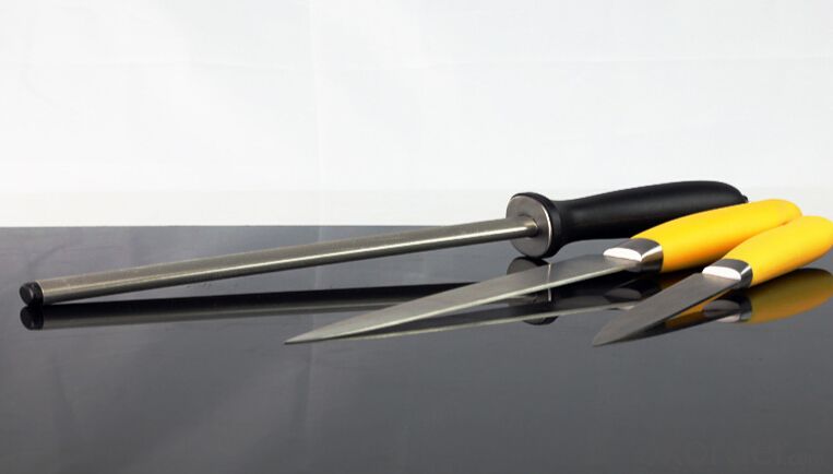 Stainless Steel Diamond Coated 8'' Knife Sharpening Rod