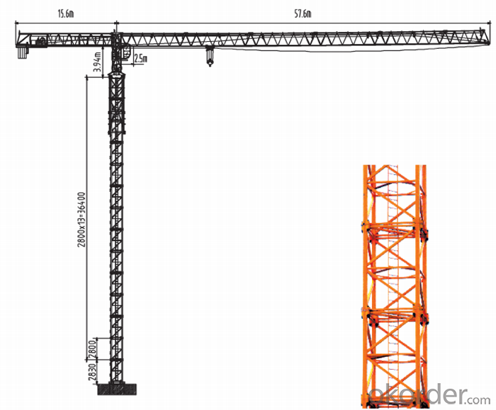 PT5631 tower crane with CE ISO certificate