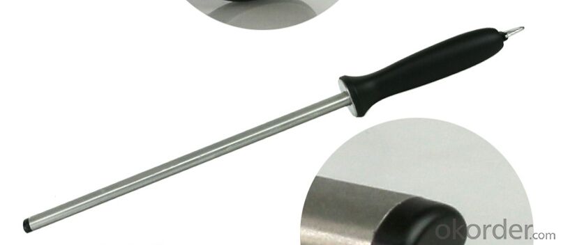 Stainless Steel Diamond Rod Sharpener for Knives 8''