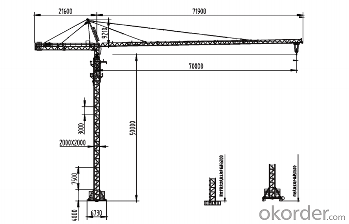 12T topless tower crane with CE ISO certificate