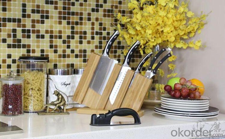 Handed Kitchen Knife Sharpener with 2 Steel&Ceramic Stages