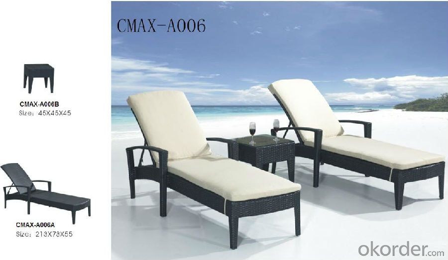 Outdoor Furniture Beach Lounger with Waterproof Cushion CMAX-A070