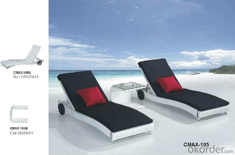 Outdoor Furniture Sun Bed with Waterproof Cushion CMAX-A006