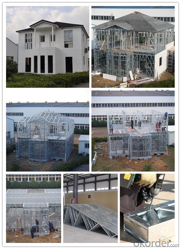 Steel Structural Prefabricated Villa / Typhoon Resistance Light Gauge Steel House