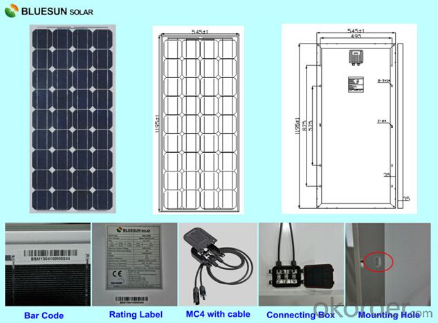 Monocrystalline Silicon Solar Modules 100Watt