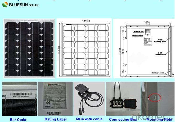 Monocrystalline Silicon Solar Modules 40Watt