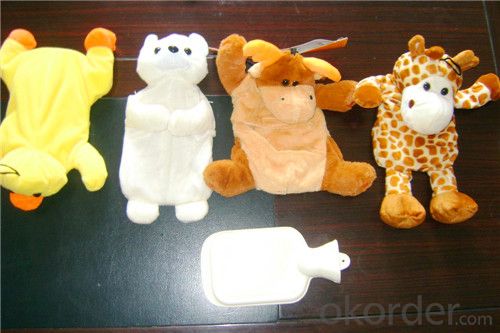Animal Shape Hot Water Bottle with Cover 2000ml 2 Side Rip