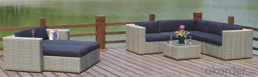 Outdoor Furniture Aluminum PE Wicker Rattan Outdoor Garden Table Set