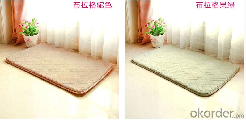 Microfiber Bath Mat with Memory Foam PVC backing