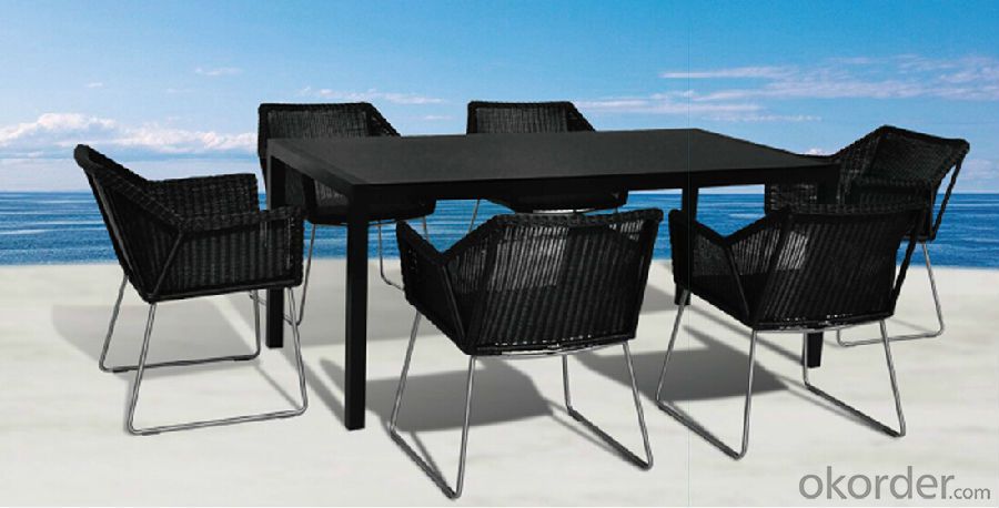 Dining Set  Wicker Outdoor Patio Table with Chair in Rattan