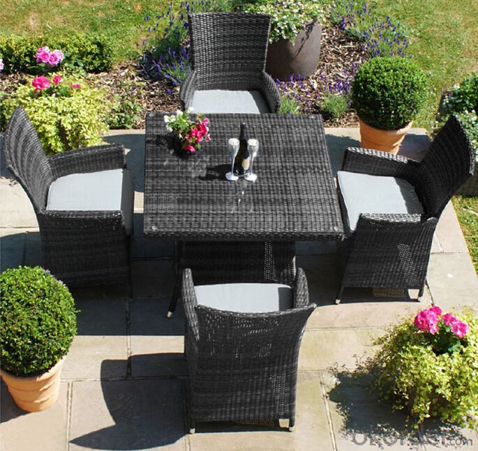 Rattan Outdoor Wicker Dining Set Patio Table with Chair